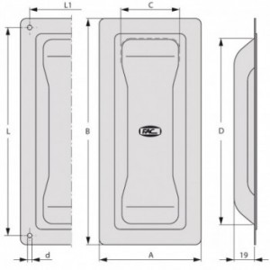 Poignée cuvette GALVA 90x200 mm