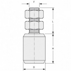 Olive de guidage cylindrique - Rouleau Laiton Ø 40 H44 M16