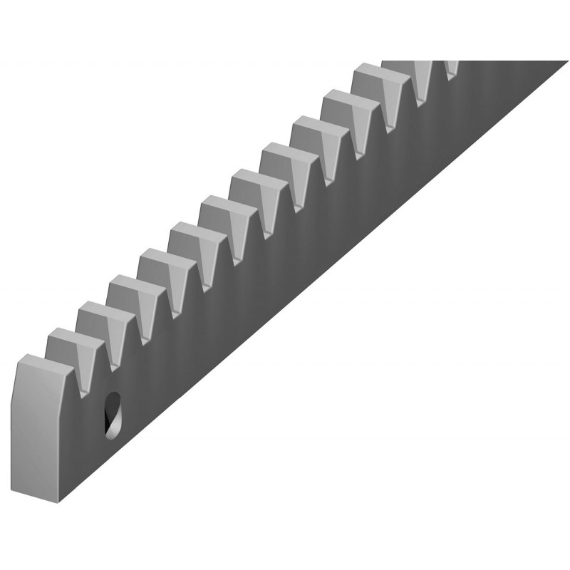 Crémaillère acier 30x12 - 2m - percée - 4 trous - Entretoises à souder NON incluses