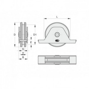 galet Ø160 SPC. U:27x10 sup int soudé ( 4)