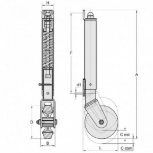 Roue de suspension REGLABLE pour vantail de 250kg maxi