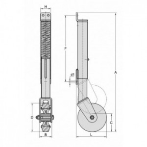 Roue de suspension pour vantail de 250kg maxi