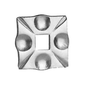 Cache scellement en aluminium carré de 95 - épaisseur 8mm - trou carré de 26