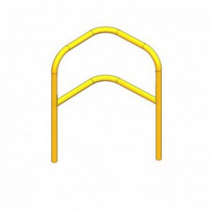 Arceau angle renforcé - tube ø60mm épaisseur 3mm - hauteur 1300mm - 750x750mm d'entraxe - galvanisé