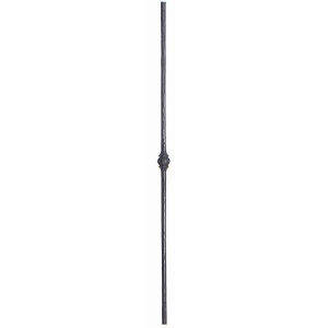 Barreau forgé ø14mm lisse - 1 boule décorative forgée ø35mm - Hauteur 1000mm - acier brut
