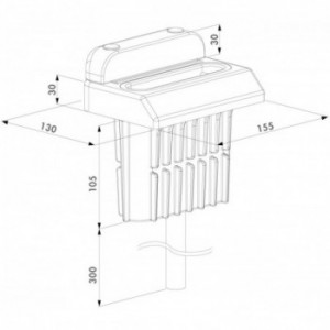 Sabot de sol centrée - polyéthylène renforcé  - réglable de 40 à 60mm