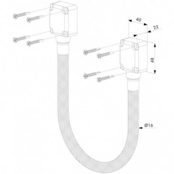 Gaine de passage renforcé pour fils électriques - acier inoxydable - longueur 450mm - Locinox