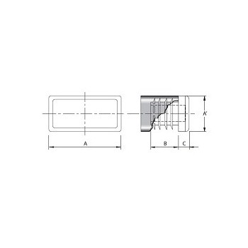 Embout plastique pour tube rectangle 150x50mm