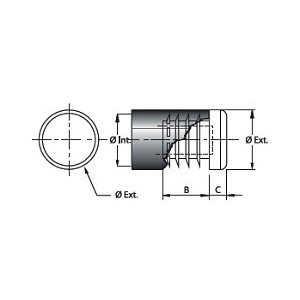 Embout plastique NOIR pour tube rond Ø101mm