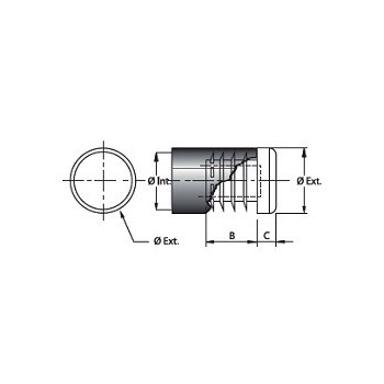 Embout plastique NOIR pour tube rond Ø60mm - épaisseur du tube entre 1 et 2,5mm
