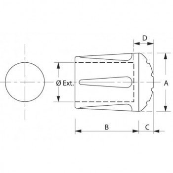 Embout caoutchouc BLANC enveloppant renforcé pour tube Rond Ø25mm