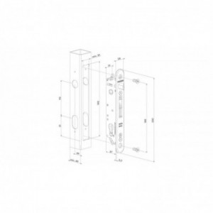 Serrure à encastrer tout INOX - FORTYLOCK - axe de 20 mm pour profils de 40mm et plus