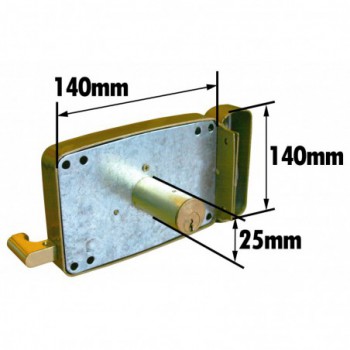 Serrure en applique - Suretés à cylindre et fouillot - modèle GAUCHE