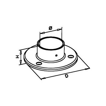 Embase ø 85 pour tube ø 33,7 INOX 304