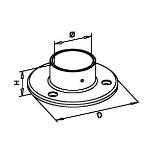 Embase ø 85 pour tube ø 33,7 INOX 304