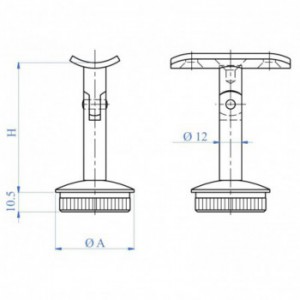 Support à manchonner inclinable pour tube ø48,3x2,0mmINOX 304