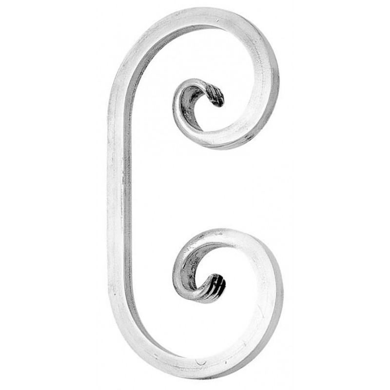 Volute inox 304 -  carré de 12x12mm -  H120 -  L110