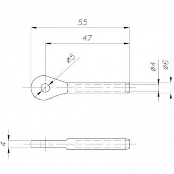 illet fixation chape pour câble ø4mm - A sertir