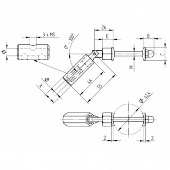 Tendeur pour câble Ø4mm - Articulé - inox 316