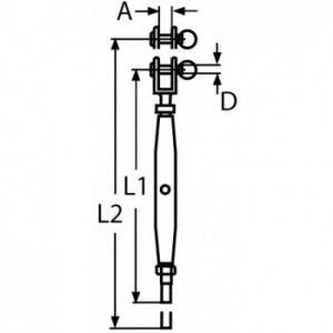 Ridoir - corps fermé - chape fixe M6 - Terminaison à sertir pour câble Ø4mm