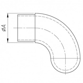 Embout main-courante courbé - 90° - bombé pour tube ø33,7x2,0mm