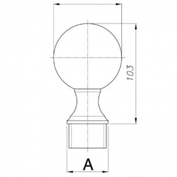 Embout main-courante sphère ø70mm pour tube ø42,4x2,0mm