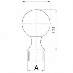 Embout main-courante sphère ø70mm pour tube ø42,4x2,0mm