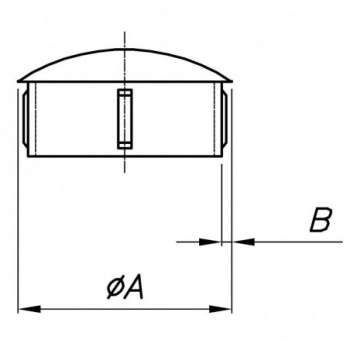 Embout bombé à clipser pour tube ø42,4mm et d'épaisseur 1,5 à 2,6mm