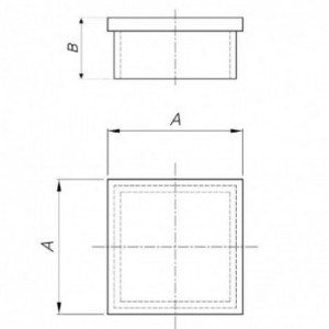 Embout carré à coller - 20x20x1,5mm