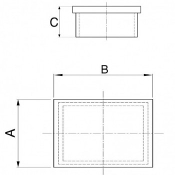 Embout rectangle à coller - 30x20x2,0mm