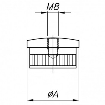 Embout plat taraudé M8 pour tube ø42,4x2,0mm - A manchonner