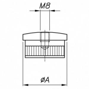 Embout plat taraudé M8 pour tube ø42,4x2,0mm - A manchonner