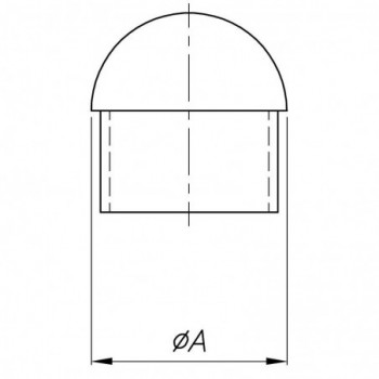 Embout demi-sphère à coller pour tube ø33,7x2,0mm