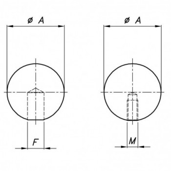 Boule ø60mm - borgne - taraudée M10 - pleine