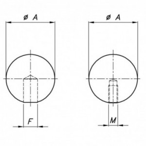 Boule ø40mm - borgne - taraudée M8 - pleine