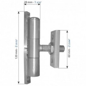 Gond à visser pour tube ø33,7x2,0mm