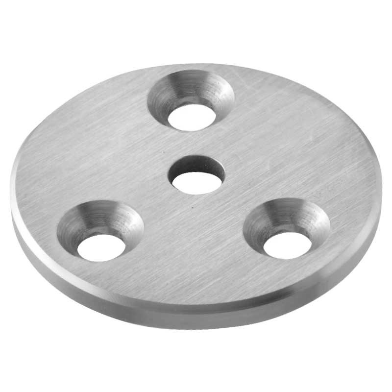 Platine  ø70x6mm - 1 trou central de Ø10,5mm - 3 trous Ø9mm avec fraisage