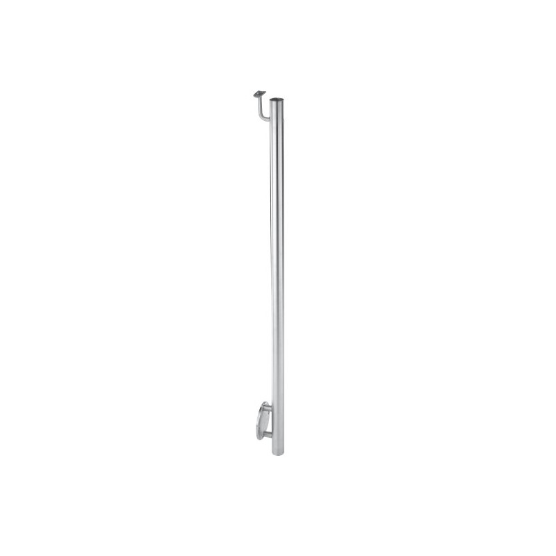 Poteau ø42,4x2,0mm fixation murale avec support main-courante - H1200