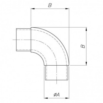 Raccord courbe 90° pour tube ø33,7x2mm - hauteur 55mm