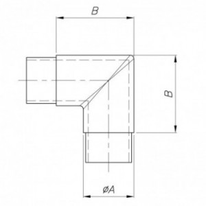 Raccord angle droit pour tube ø33,7x2mm - hauteur 55mm