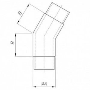 Raccord angle 45° pour tube ø33,7x2mm - hauteur 25mm