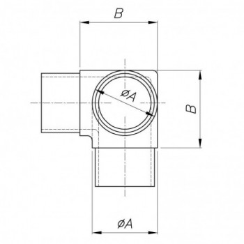 Raccord 3 départs pour tube ø33,7x2,0mm - hauteur 55mm