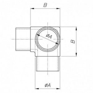 Raccord 3 départs pour tube ø33,7x2,0mm - hauteur 55mm