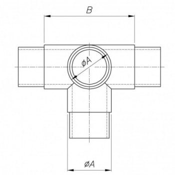 Raccord 4 départs pour tube ø33,7x2,0mm - hauteur 76mm