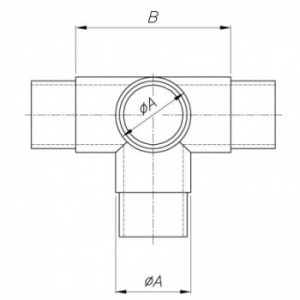 Raccord 4 départs pour tube ø48,3x2,0mm - hauteur 90mm