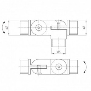 Raccord tridimensionnel pour tube ø33,7x2,0mm