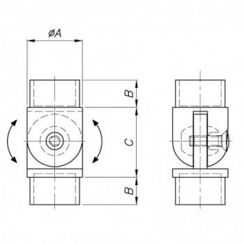 Raccord réglable simple pour tube ø33,7x2,0mm