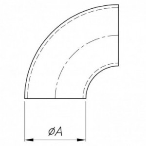 Raccord courbé 90° à souder pour tube ø33,7x2,0mm - non satiné