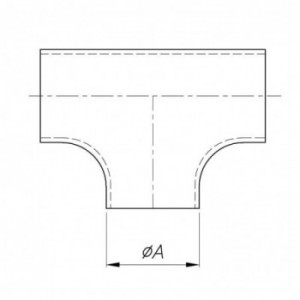 Raccord en T à souder pour tube ø26,9x2,0mm - non satiné