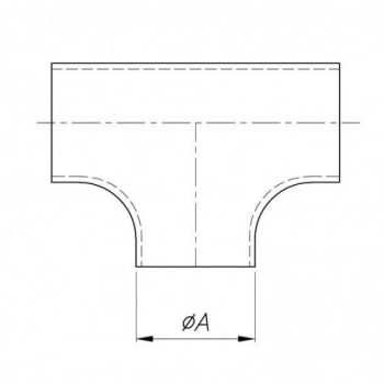 Raccord en T à souder pour tube ø33,7x2,0mm - non satiné